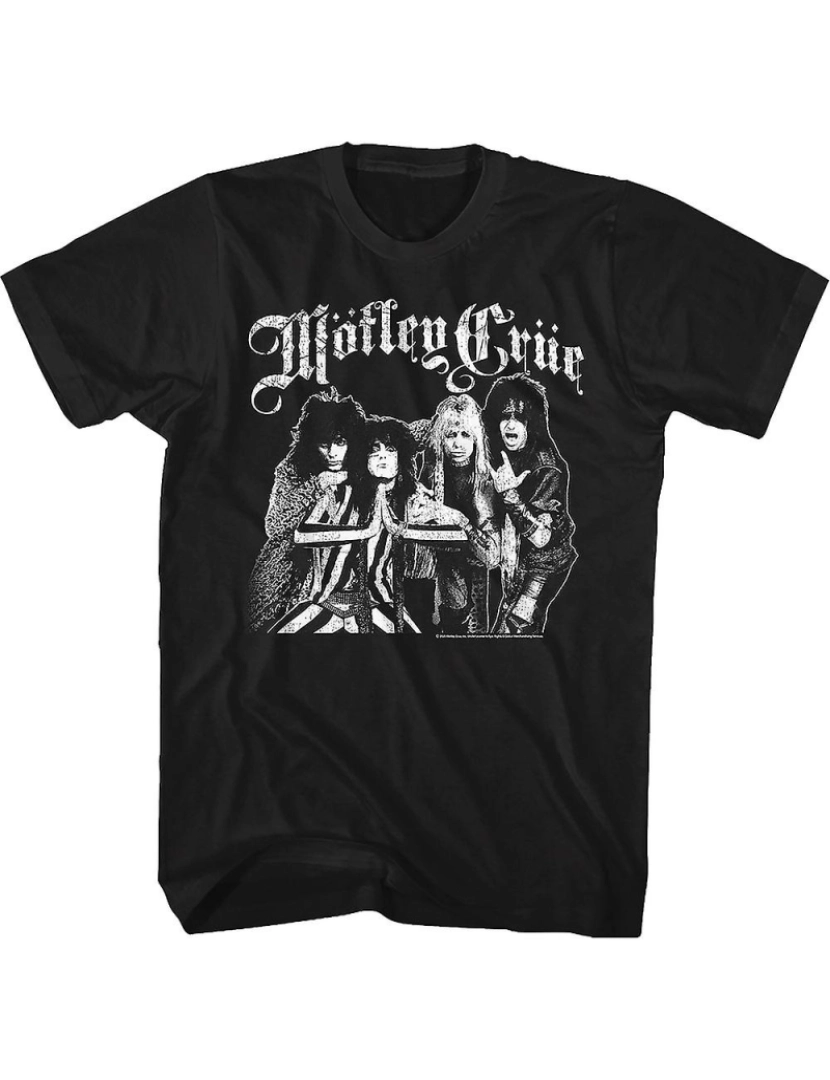 Rockinstone - T-shirt Foto da banda preto e branco Motley Crue