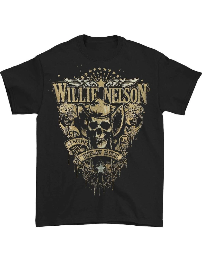 Rockinstone - T-shirt Willie Nelson Genuíno Fora da Lei