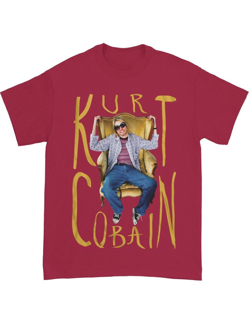 Rockinstone - T-shirt Camiseta masculina Nirvana Kurt Cobain com foto de cadeira sentada