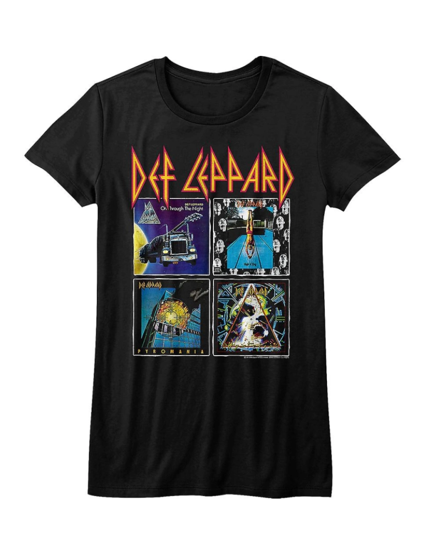 Rockinstone - T-shirt Camiseta Junior Album Covers Collage Def Leppard