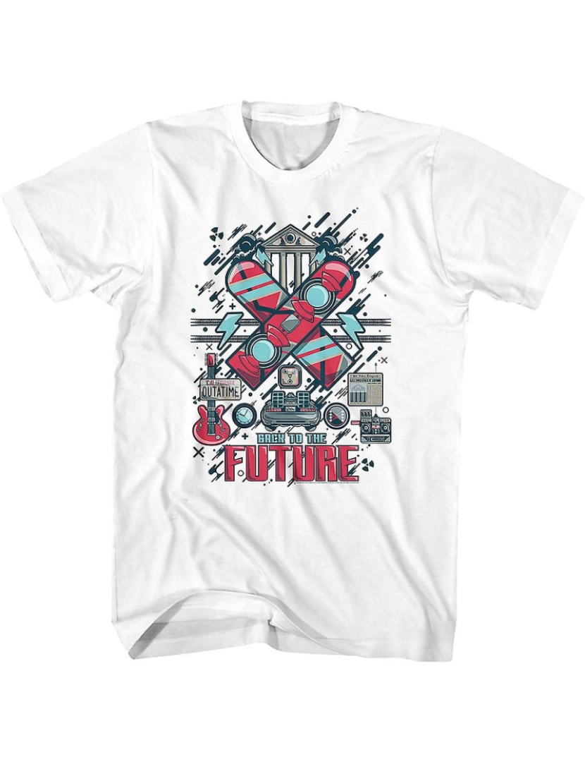 Rockinstone - T-shirt Colagem retrô de volta ao futuro