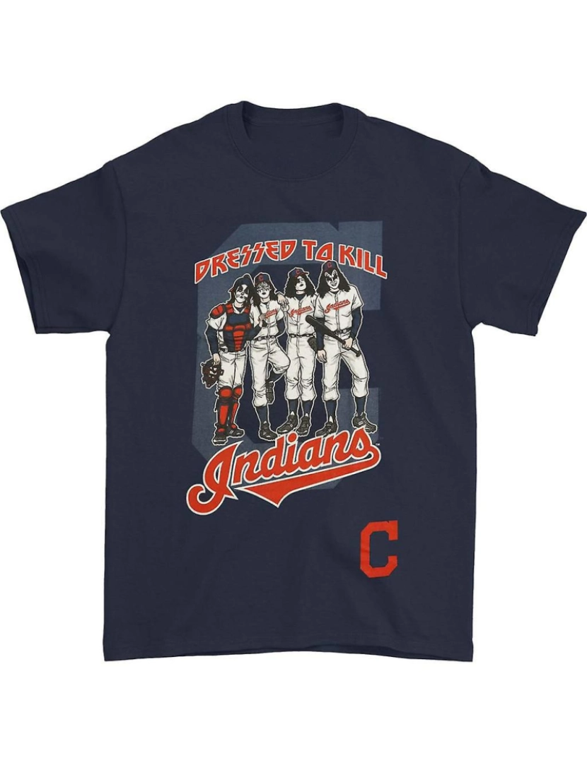 Rockinstone - T-shirt KISS Cleveland Indians vestidos para matar