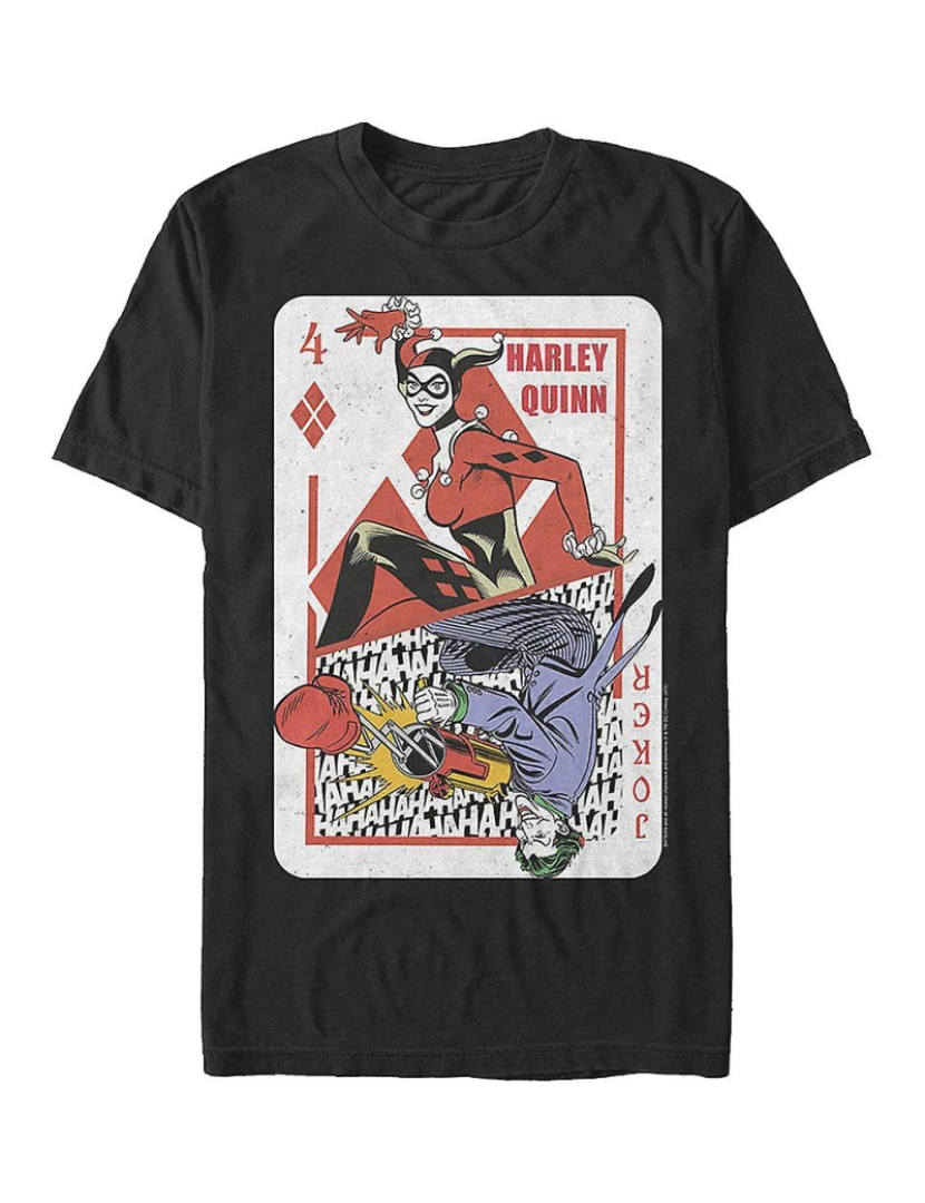 Rockinstone - T-shirt Carta de jogo Harley Quinn e Joker DC Comics