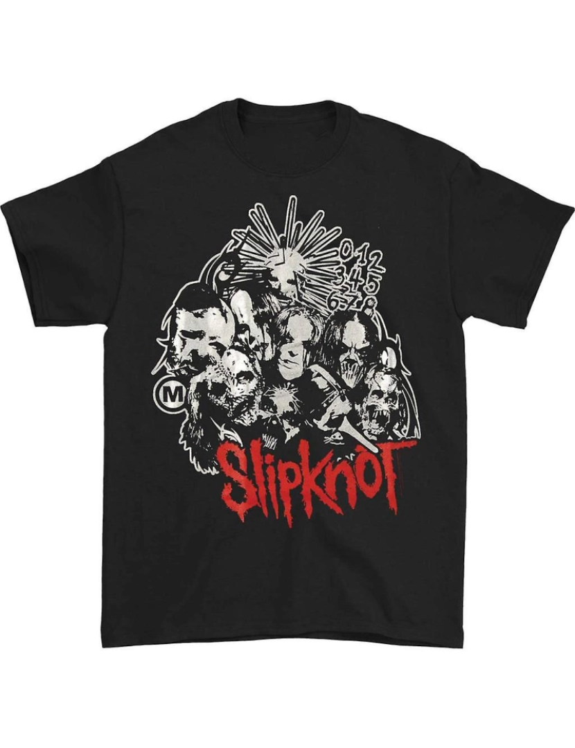 Rockinstone - T-shirt Números Slipknot Prateados