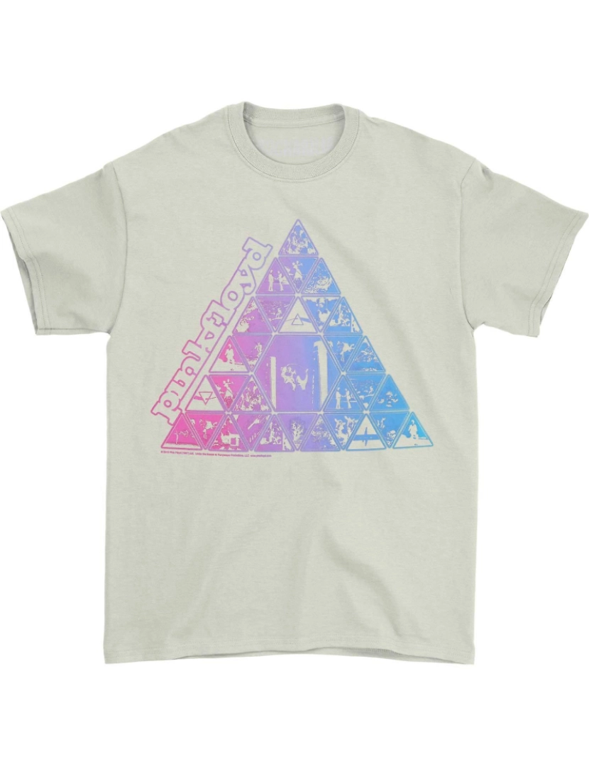 Rockinstone - T-shirt Pirâmide Pink Floyd Azul e Rosa