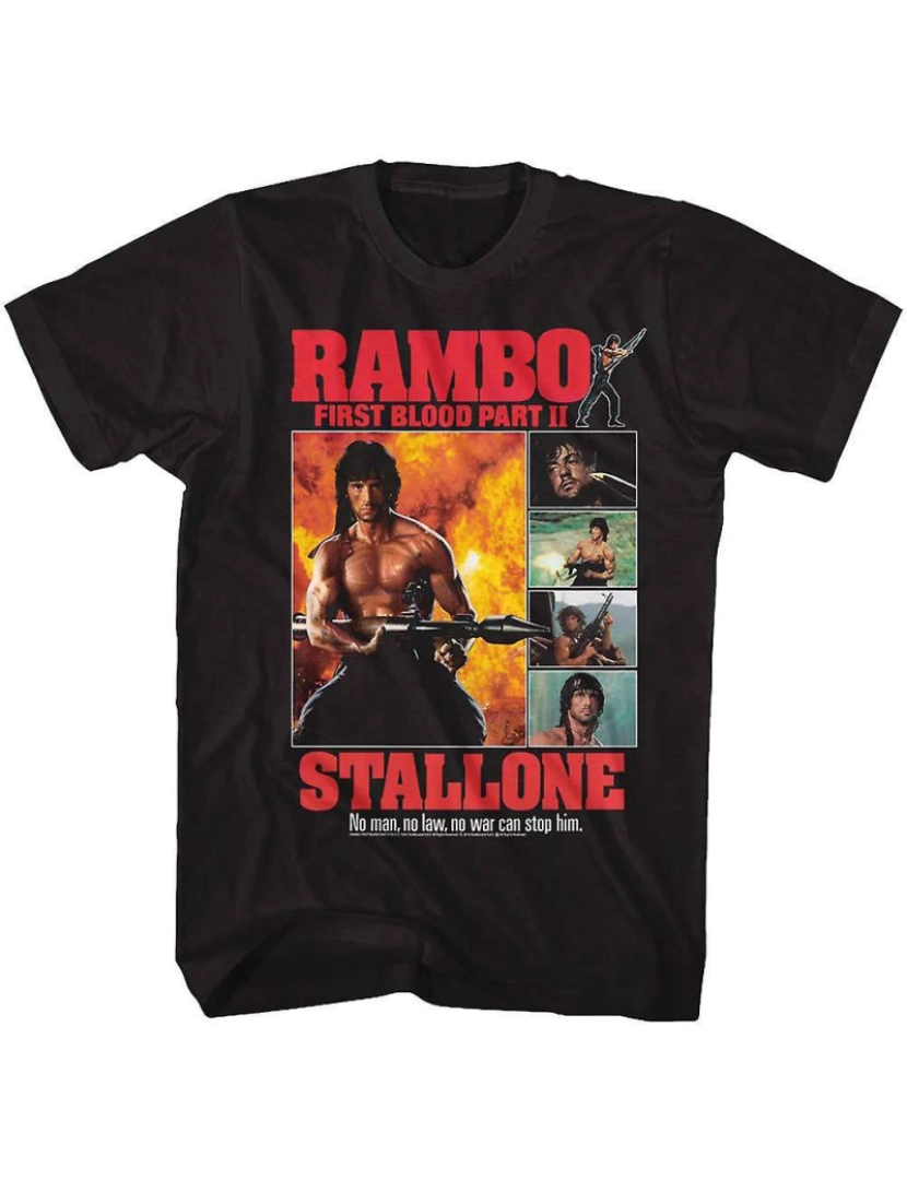 Rockinstone - T-shirt Colagem Rambo Parte II