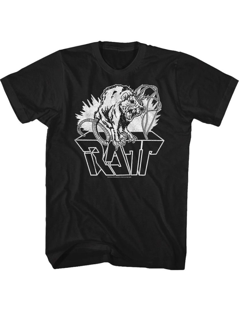 Rockinstone - T-shirt Rato preto e branco