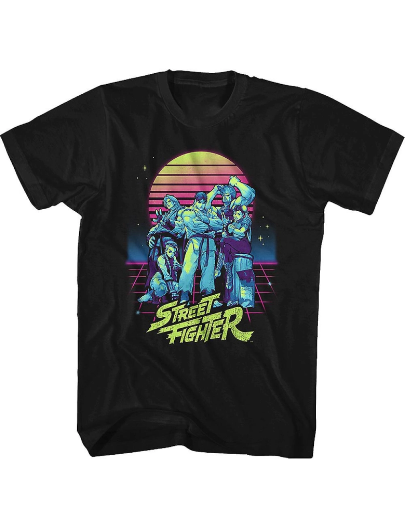 Rockinstone - T-shirt Lutador de rua neon retrô