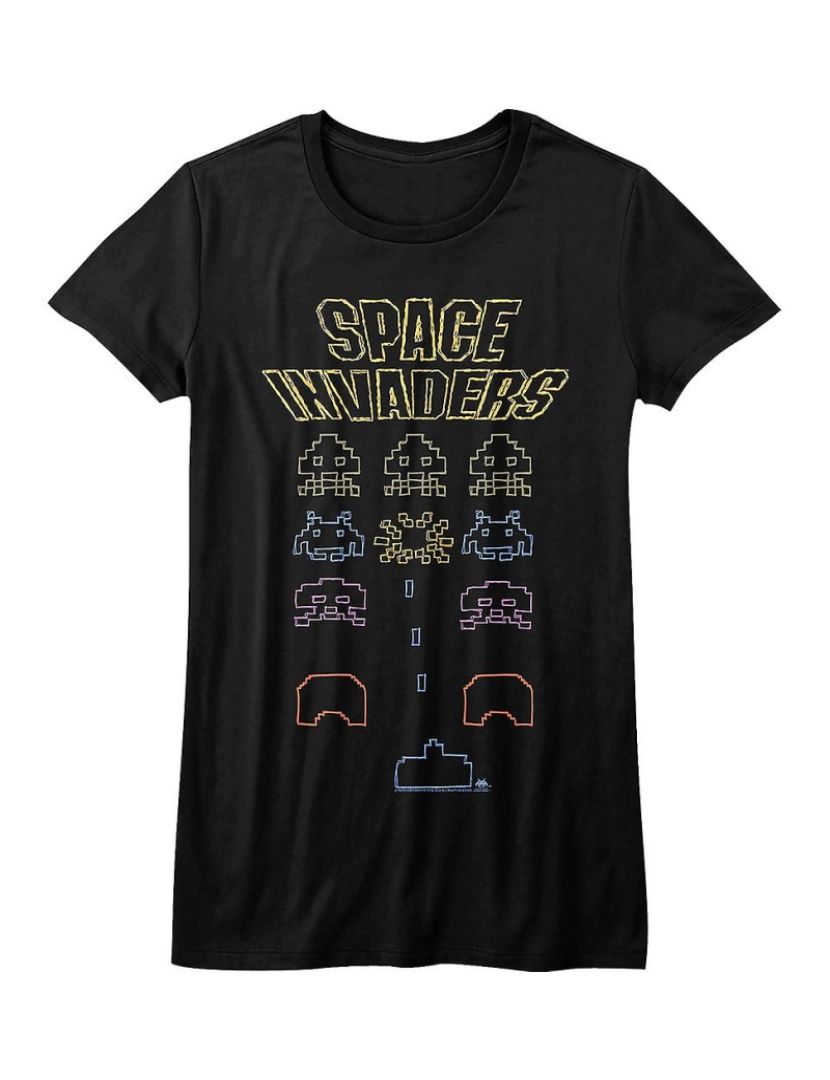 Rockinstone - T-shirt Camisa feminina Kill Shot Space Invaders