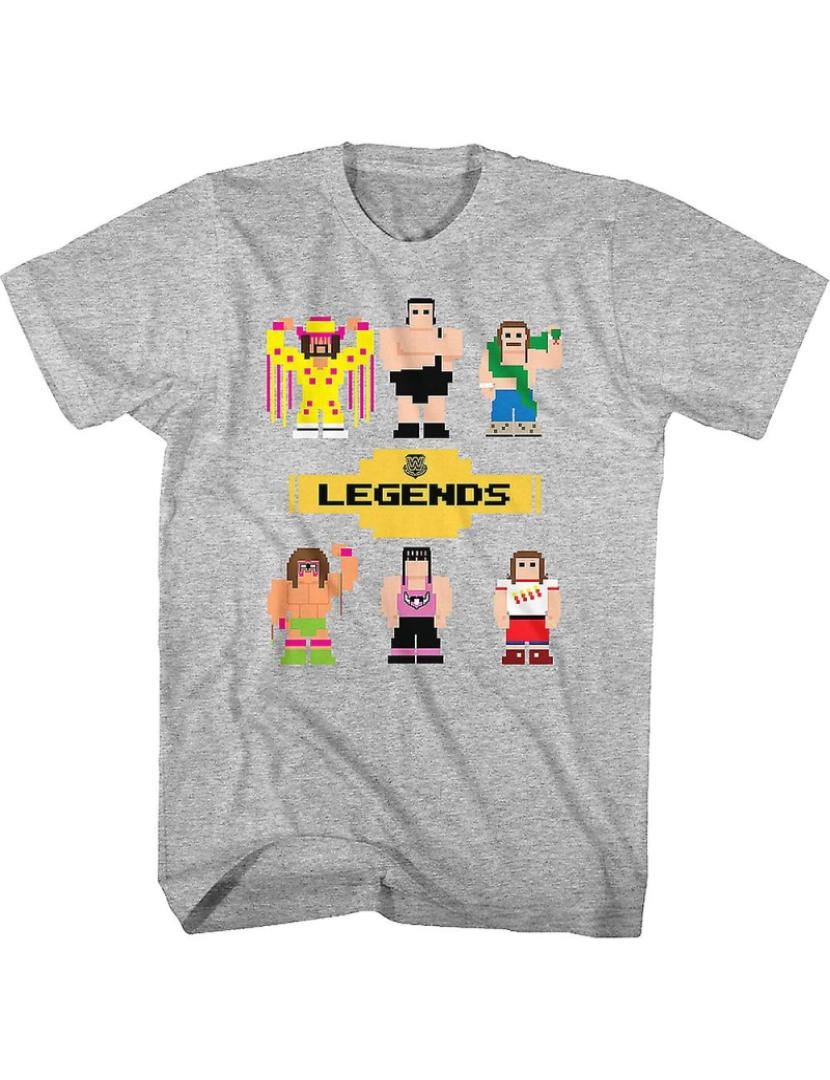 Rockinstone - T-shirt Lendas da luta livre da WWE de 8 bits