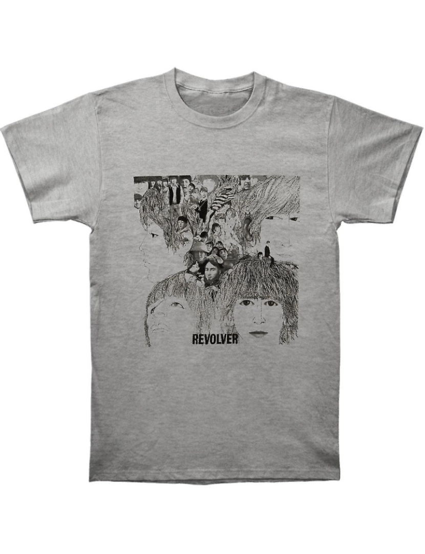 Rockinstone - T-shirt Revólver Beatles Heather Grey