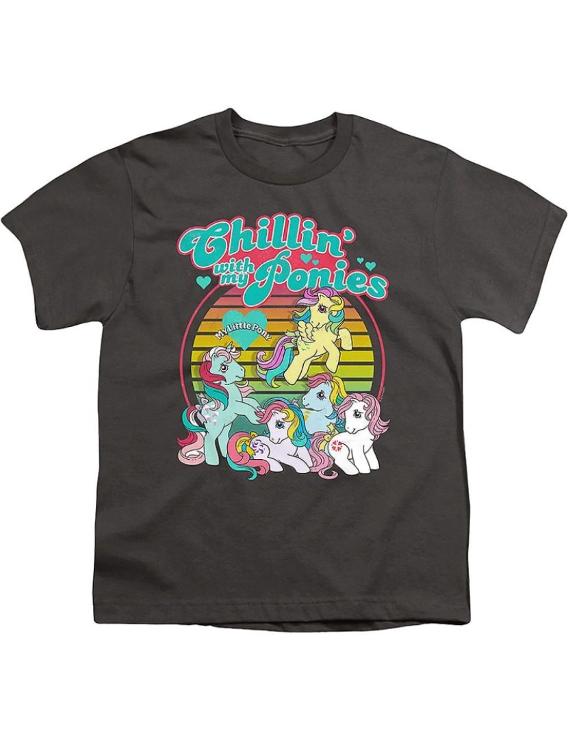 Rockinstone - T-shirt Camisa juvenil relaxando com meus pôneis My Little Pony