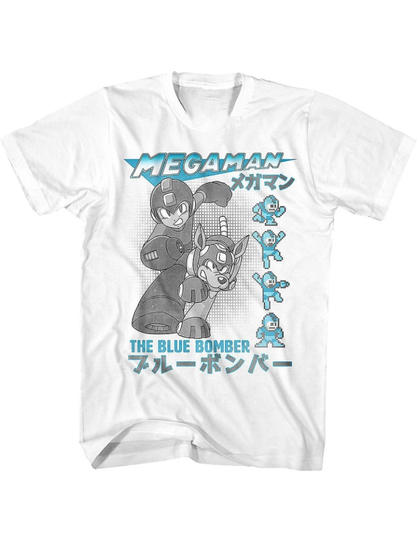 Rockinstone - T-shirt O Mega Man Bombardeiro Azul