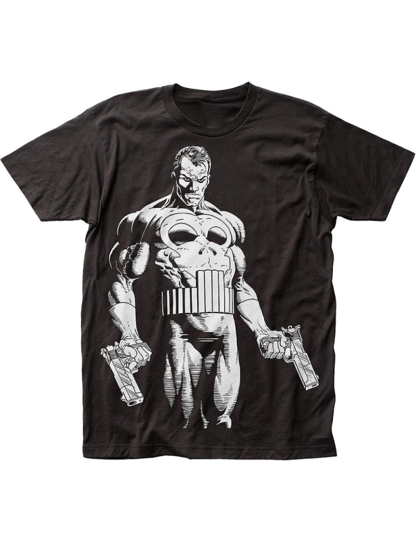 Rockinstone - T-shirt Justiceiro Preto e Branco