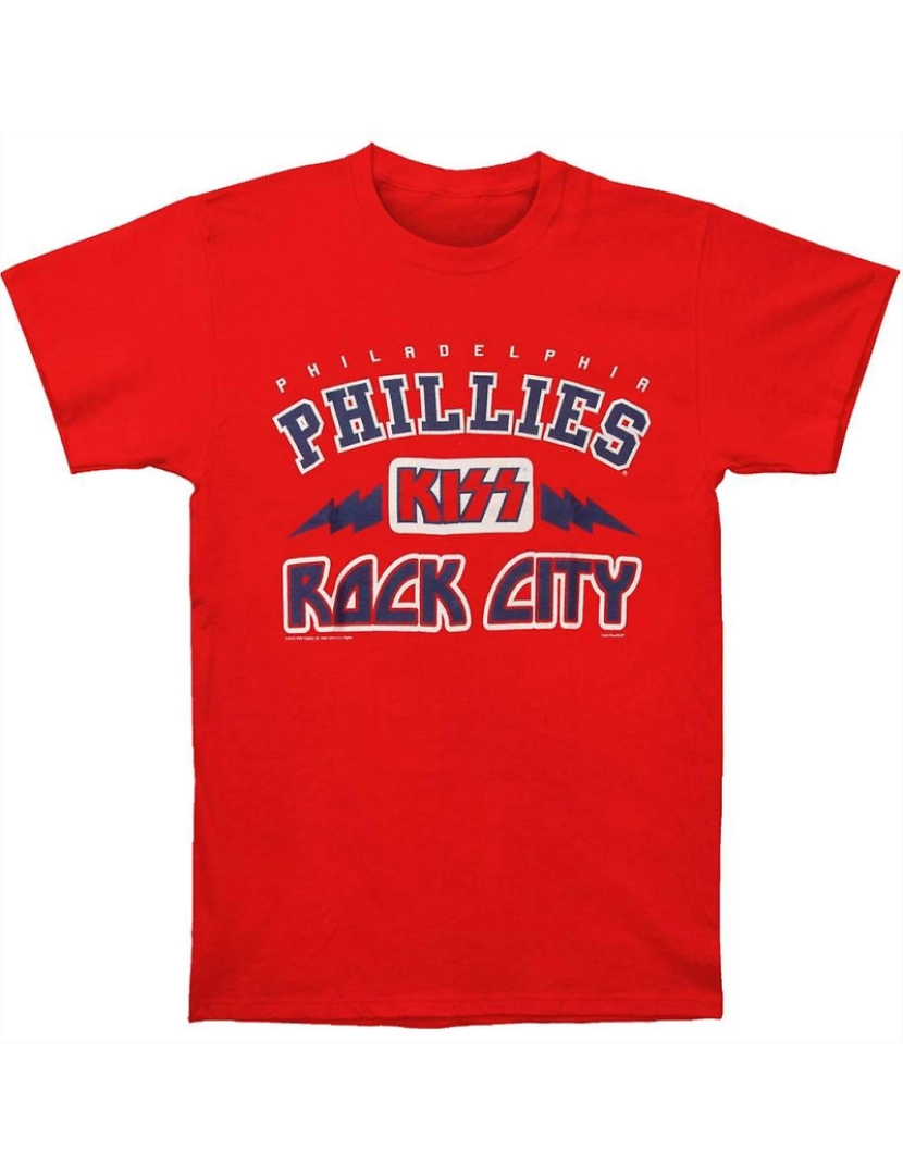 Rockinstone - T-shirt KISS Filadélfia Phillies Beisebol Rock City