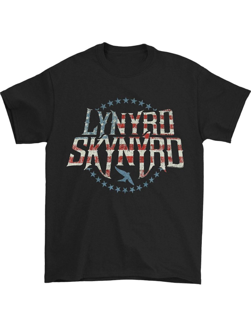 Rockinstone - T-shirt Lynyrd Skynyrd Stripes & Stars Logo Regular Masculino