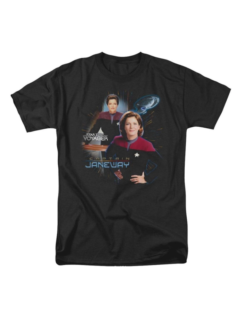 Rockinstone - T-shirt Capitão Janeway de Jornada nas Estrelas