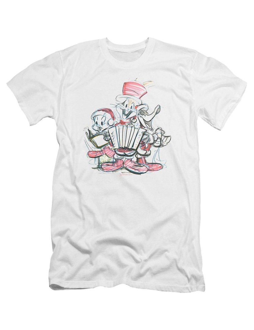 Rockinstone - T-shirt Esboço de canções de Natal Looney Tunes