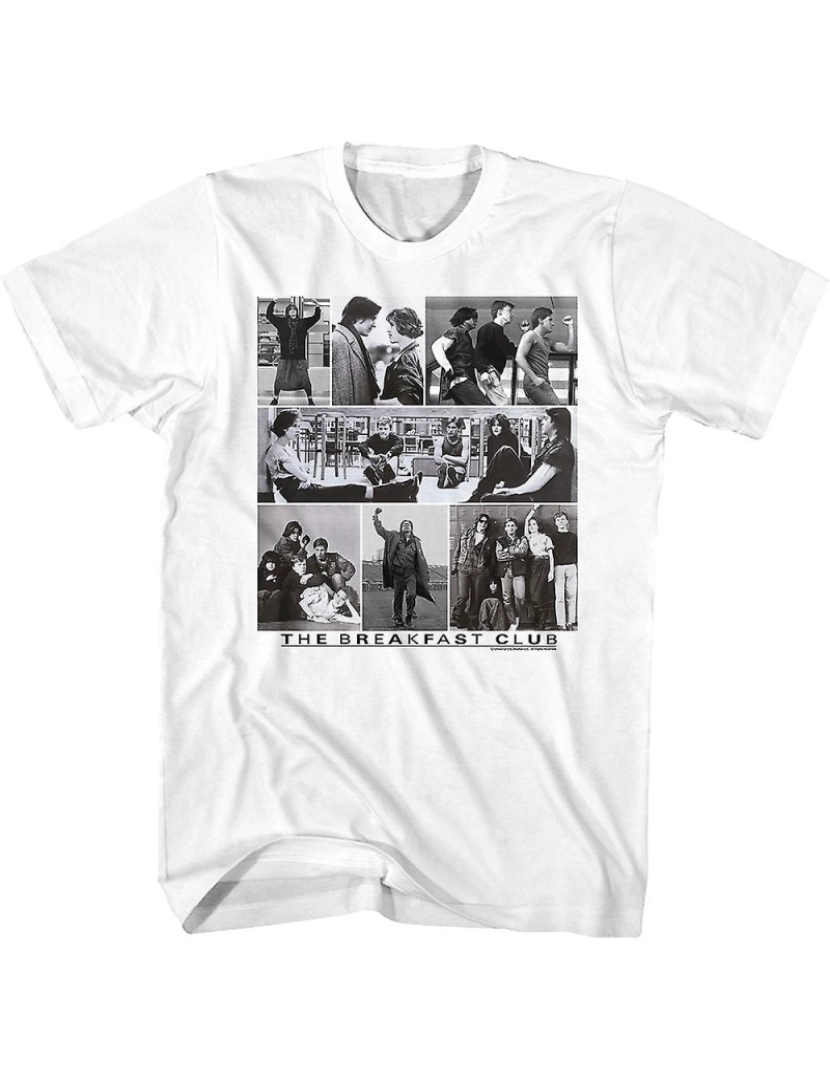 Rockinstone - T-shirt Clube de café da manhã com colagem em preto e branco