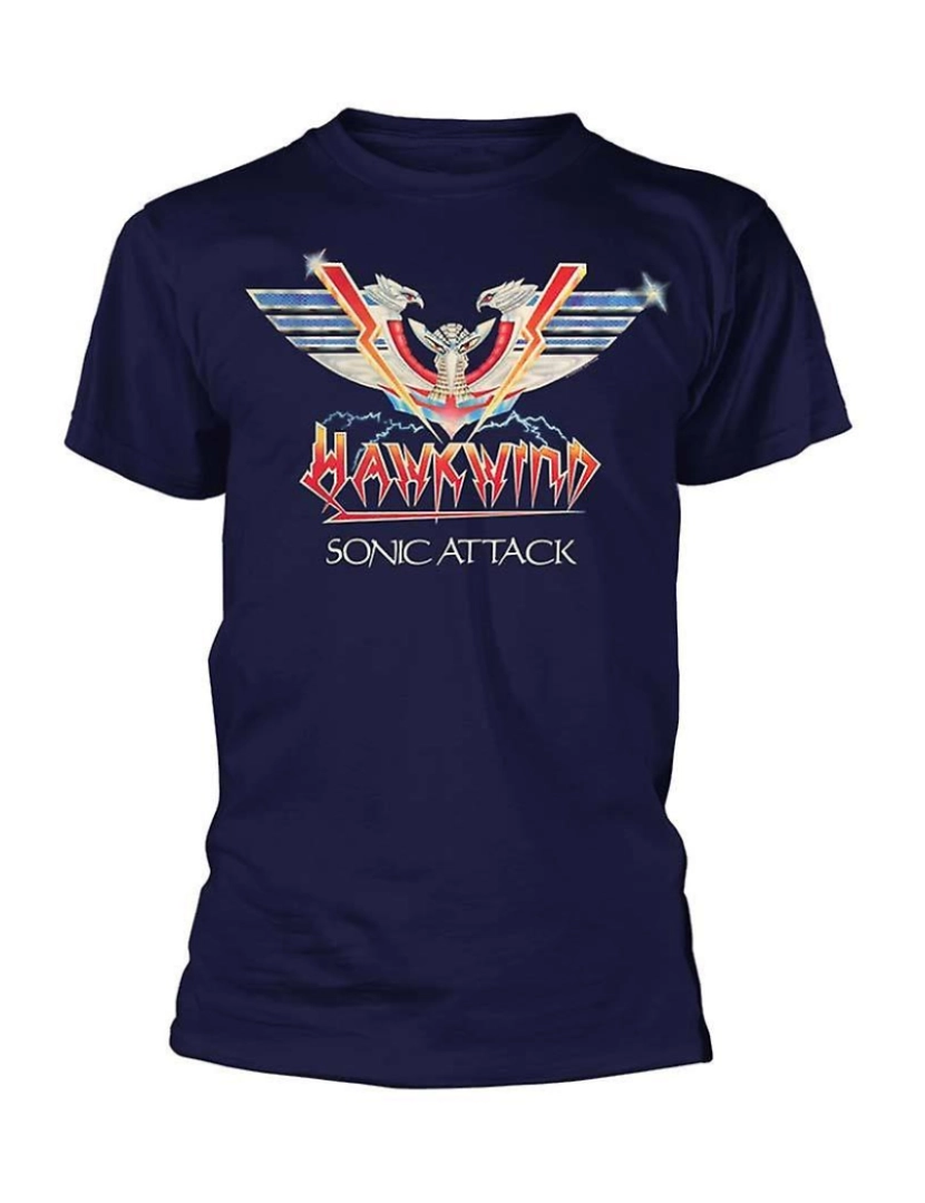 Rockinstone - T-shirt Ataque Sônico Hawkwind (marinha)