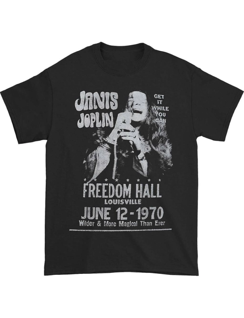 Rockinstone - T-shirt Janis Joplin Janis no Freedom Hall