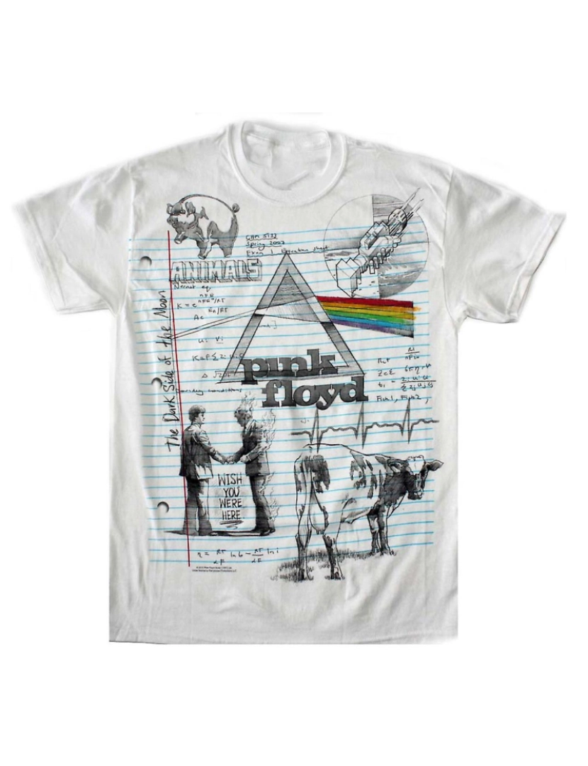 Rockinstone - T-shirt Esboço do Pink Floyd