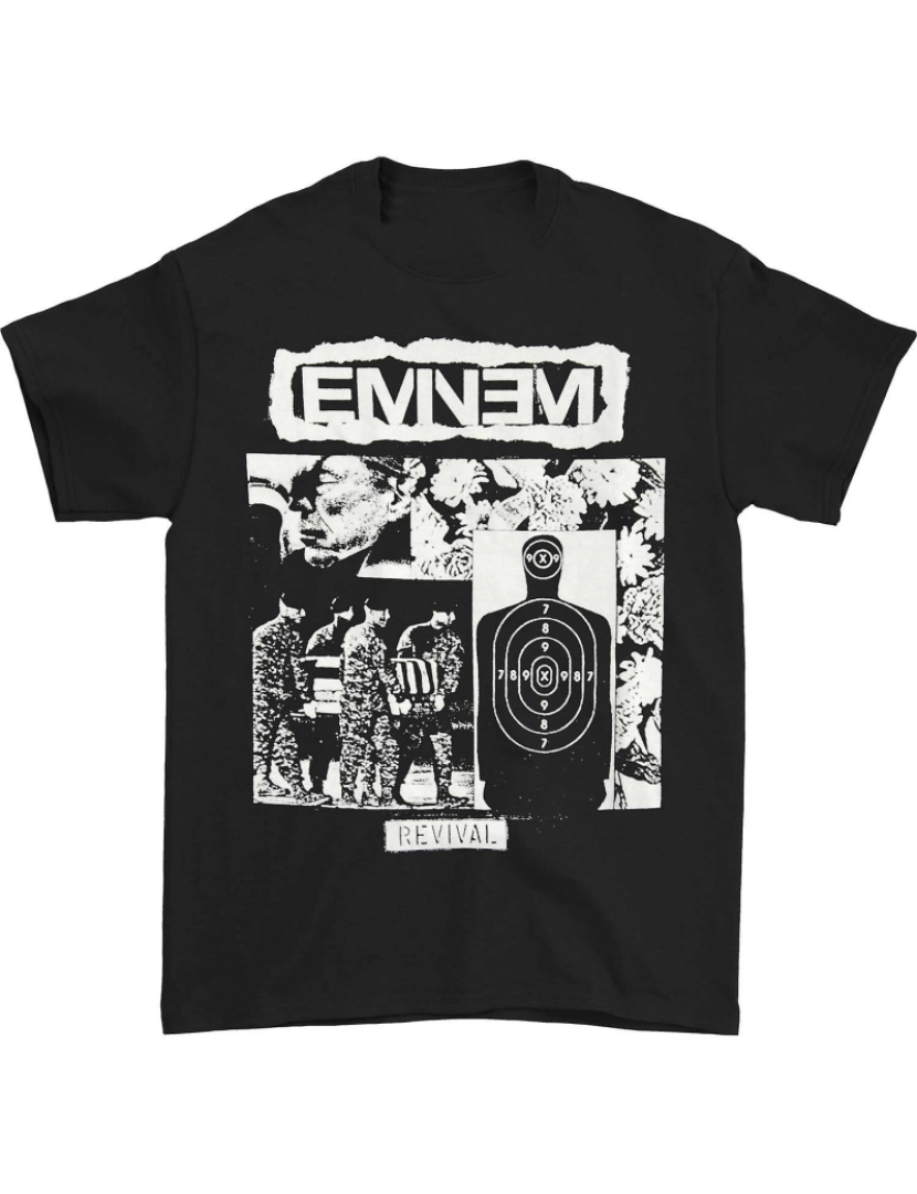 Rockinstone - T-shirt Colagem de alvo de Eminem BW