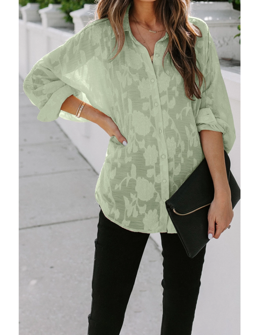 Emma Way - Camisa de Senhora Verde claro