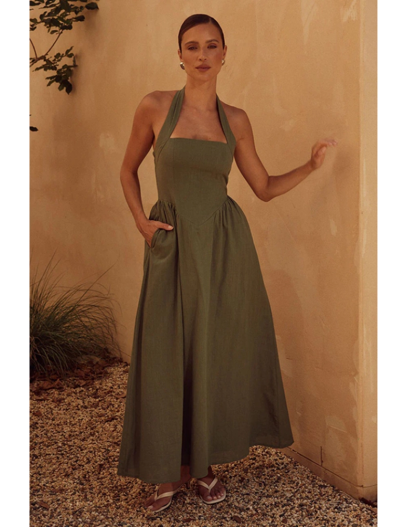 Emma Way - Vestido de Senhora Verde Escuro