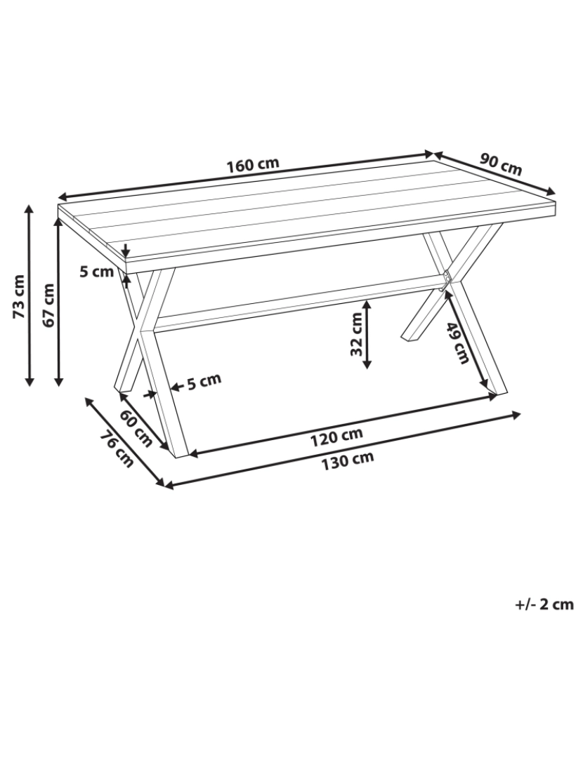 Beliani - Mesa de refeições de jardim em alumínio taupe 4-6 lugares resistente às intempéries peça para pátio e jardim exterior