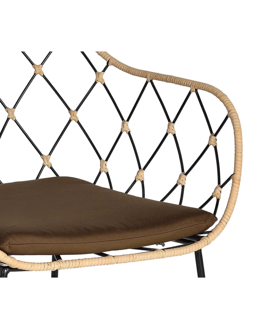 imagem de Conjunto De 4 Poltronas De Rattan E Pernas De Metal 80X56X585