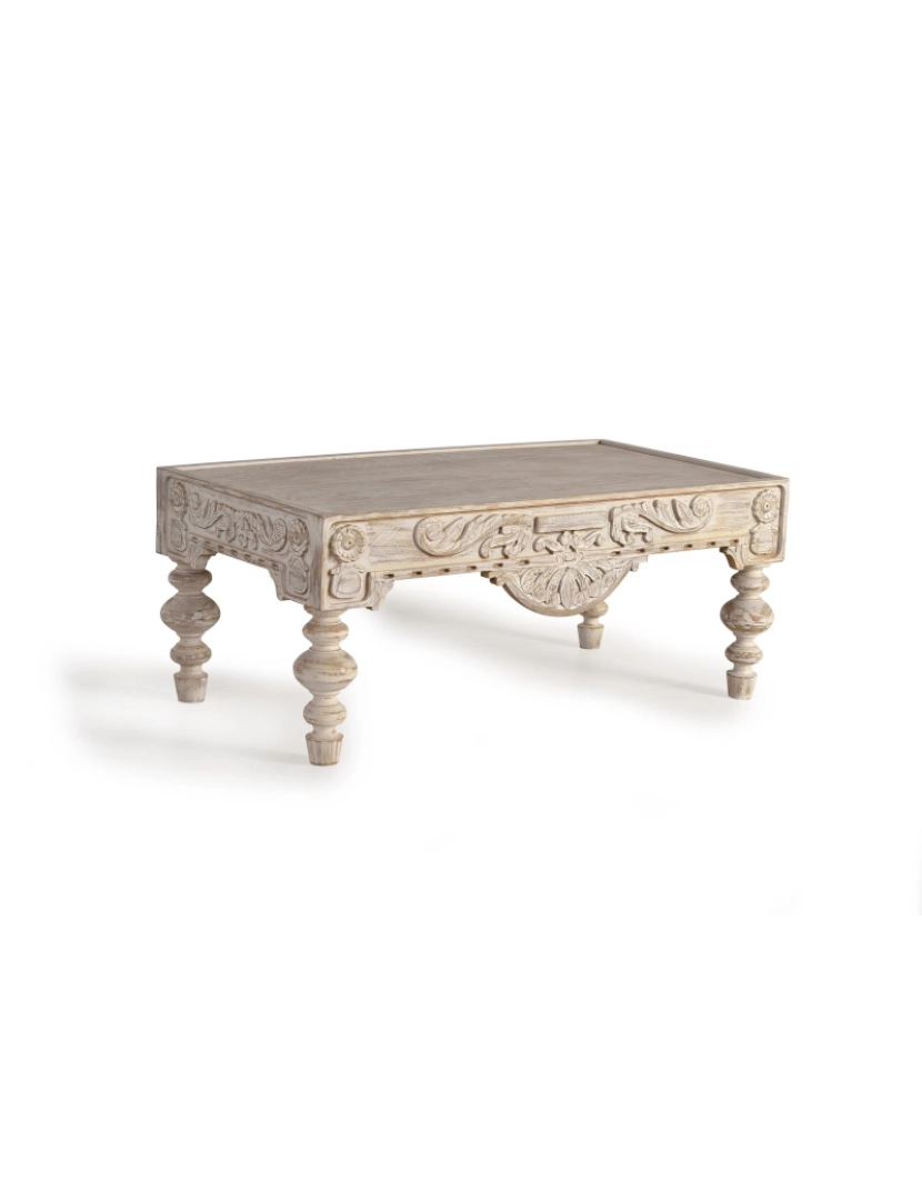 imagem de Mesa De Centro Mango Wood Blanco.Giner Y Colomer.46X60X1101