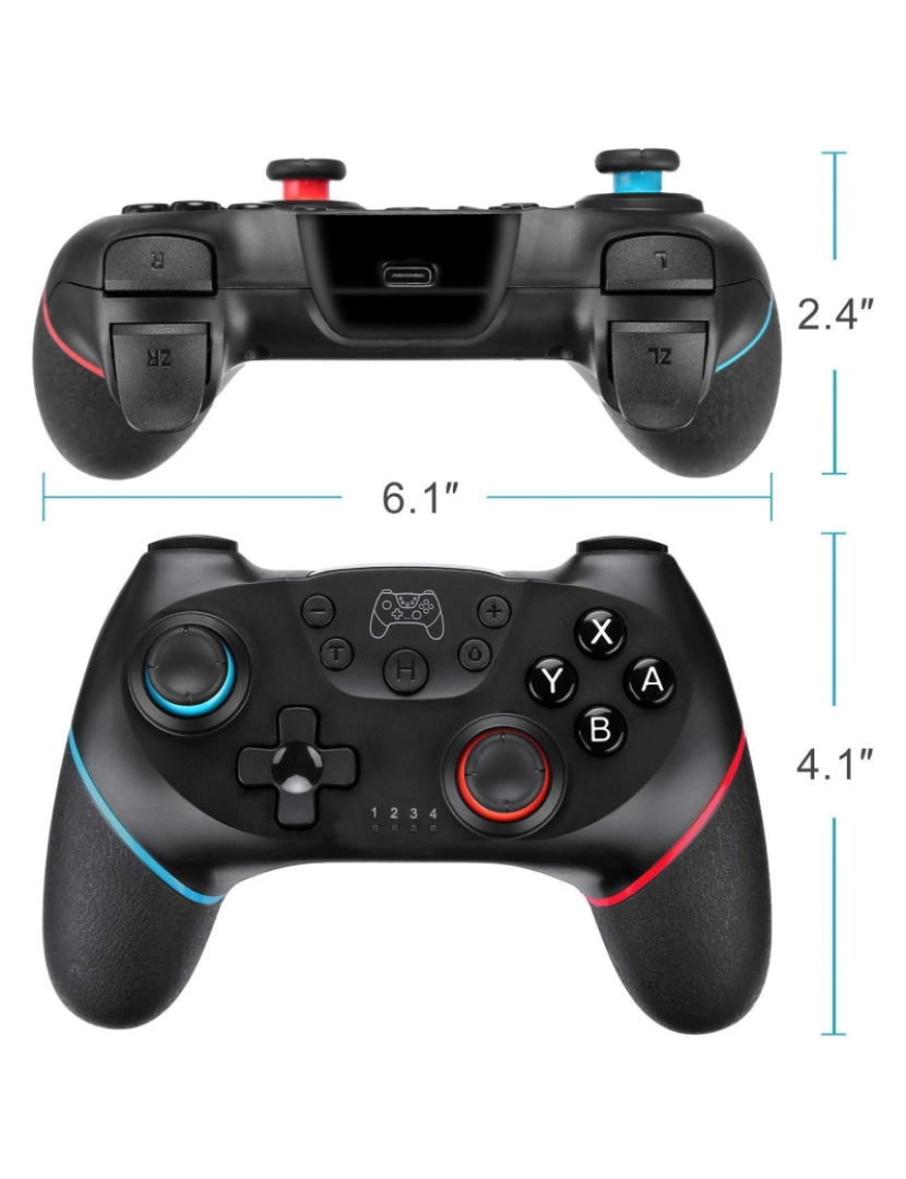 imagem de Controlador de jogo sem fio Nintendo Switch Pro Bluetooth dupla vibração Turbo Power11