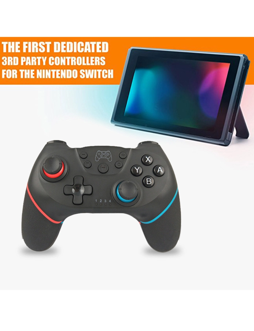 imagem de Controlador de jogo sem fio Nintendo Switch Pro Bluetooth dupla vibração Turbo Power7