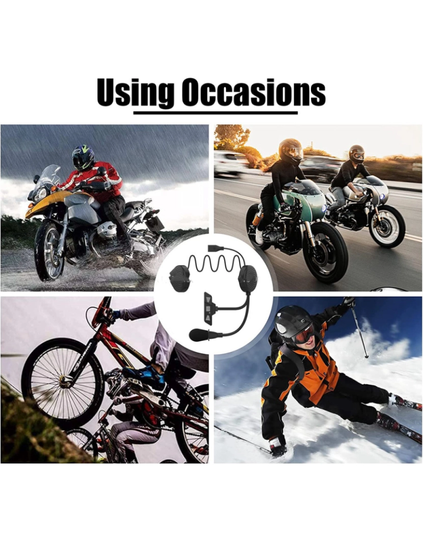 imagem de Fone de ouvido para capacete de motocicleta Bluetooth 5.2 Black6