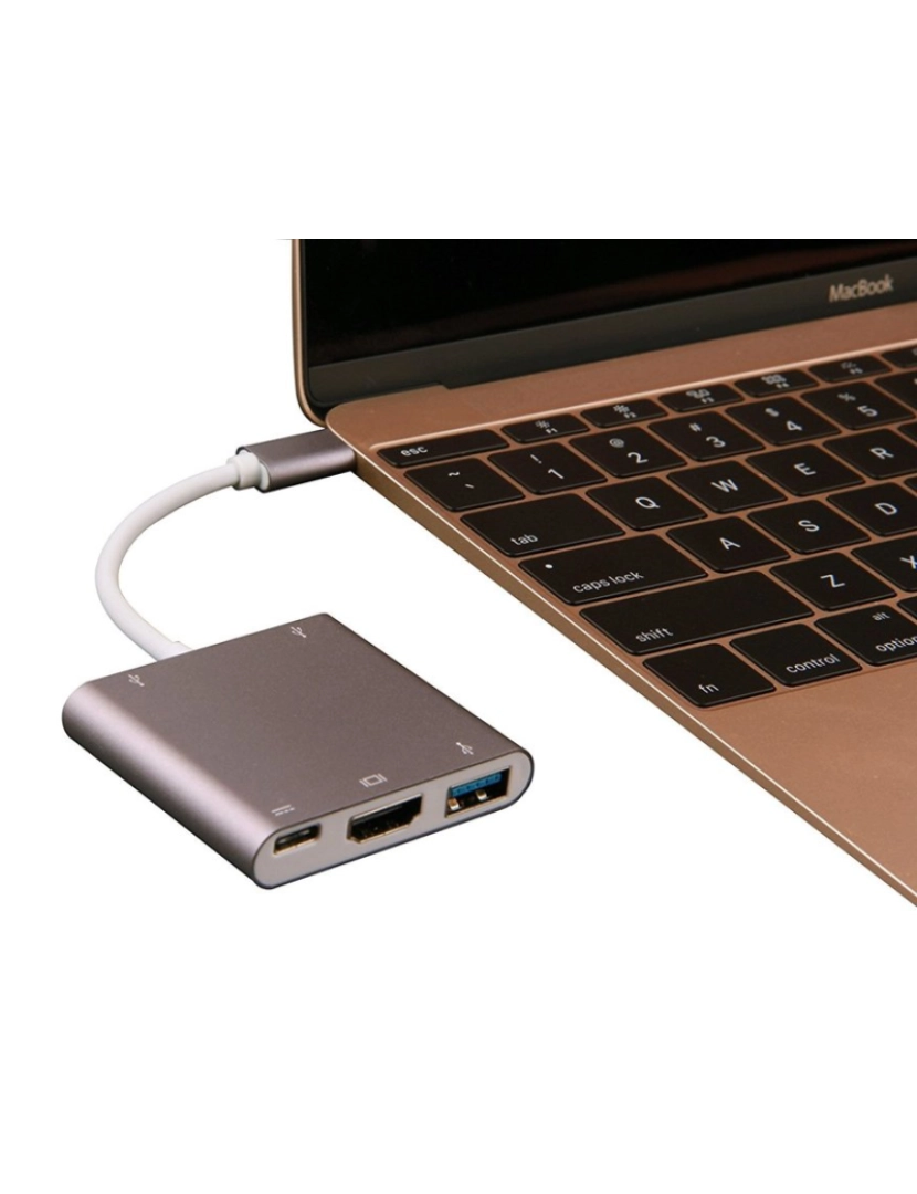 imagem de Adaptador multiporta USB-C para USB, USB-C (USB PD), 4K HDMI compatível4