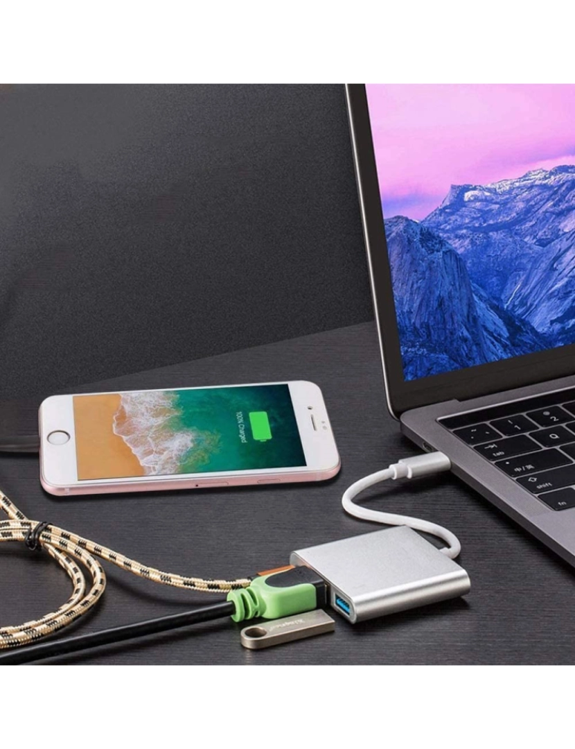 imagem de Adaptador multiporta USB-C para USB, USB-C (USB PD), 4K HDMI compatível9