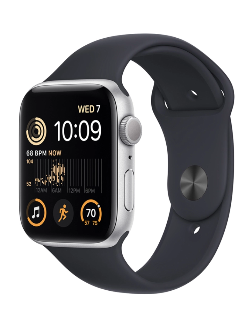 Apple - Apple Watch SE 44mm GPS Aluminum case Preto Grau A