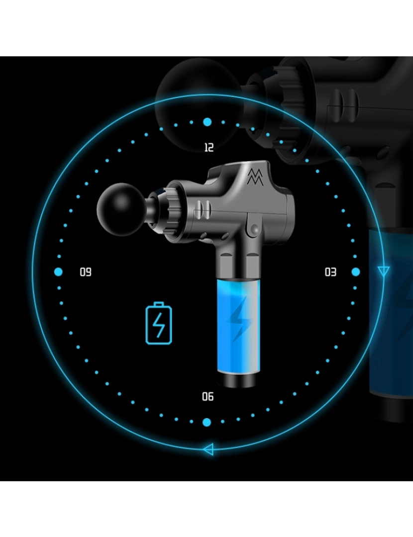 imagem de Pistola de massagem para massagem profissional 6 marchas Preto9