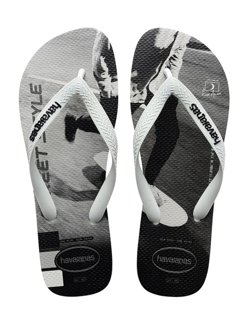 Havaianas - Chinelos de Homem Branco e Preto