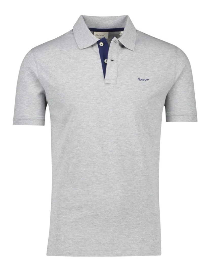 Gant - Gant Regular Fit Contrast Pique Rugger Polo Cinza