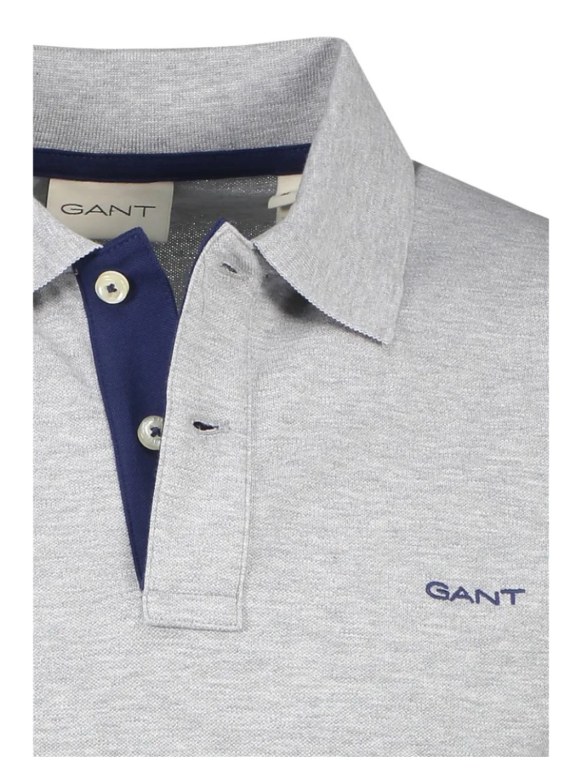 imagem de Gant Regular Fit Contrast Pique Rugger Polo Cinza4