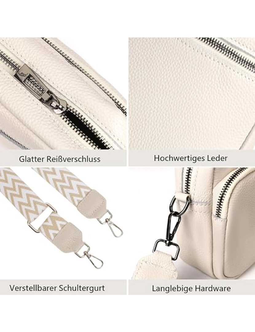 imagem de Crossbody Bolsa Alça de Ombro Bolsa Couro PU White5