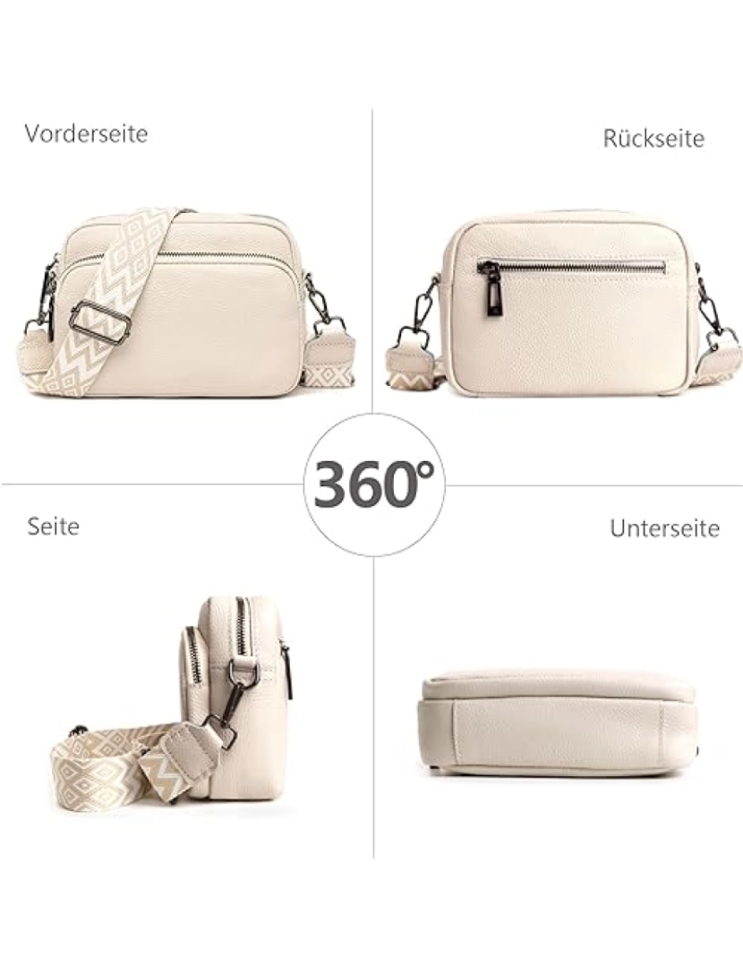 imagem de Crossbody Bolsa Alça de Ombro Bolsa Couro PU White6