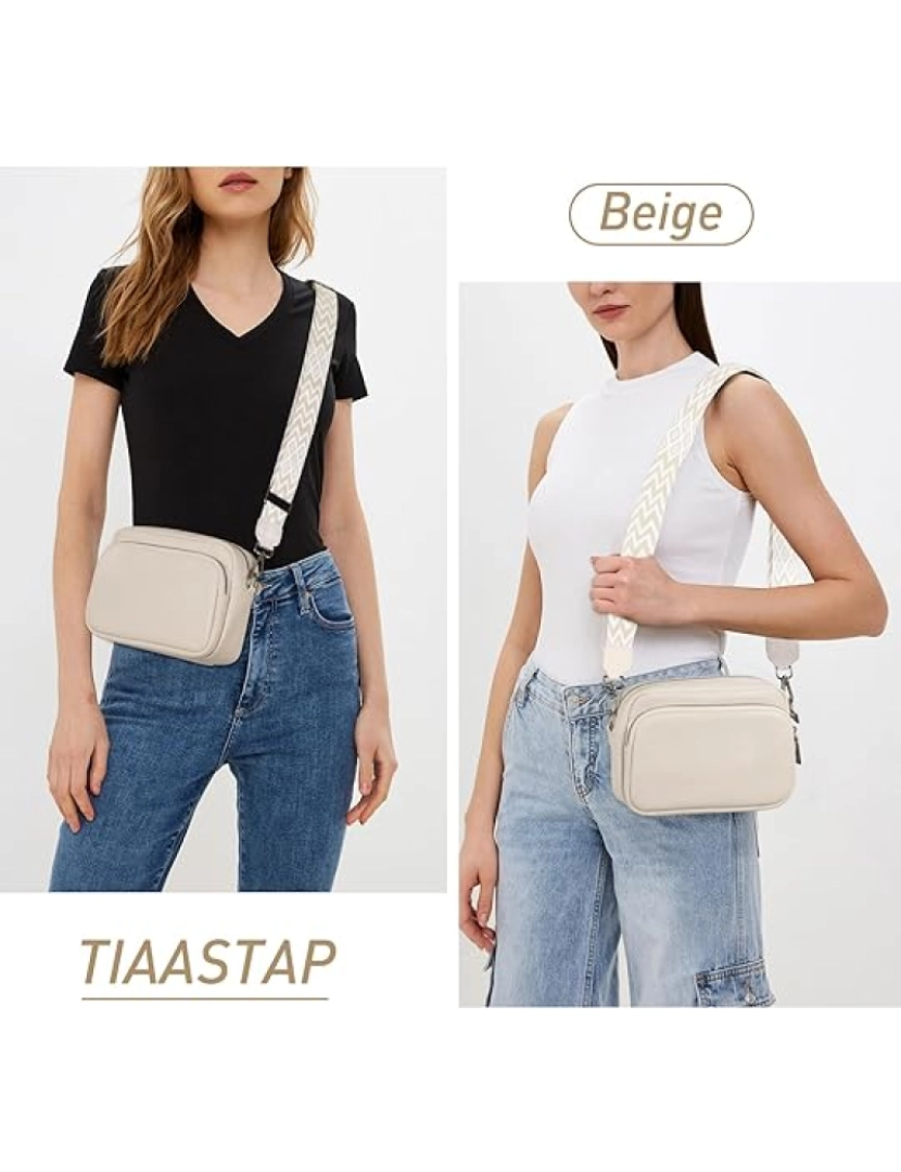 imagem de Crossbody Bolsa Alça de Ombro Bolsa Couro PU White7