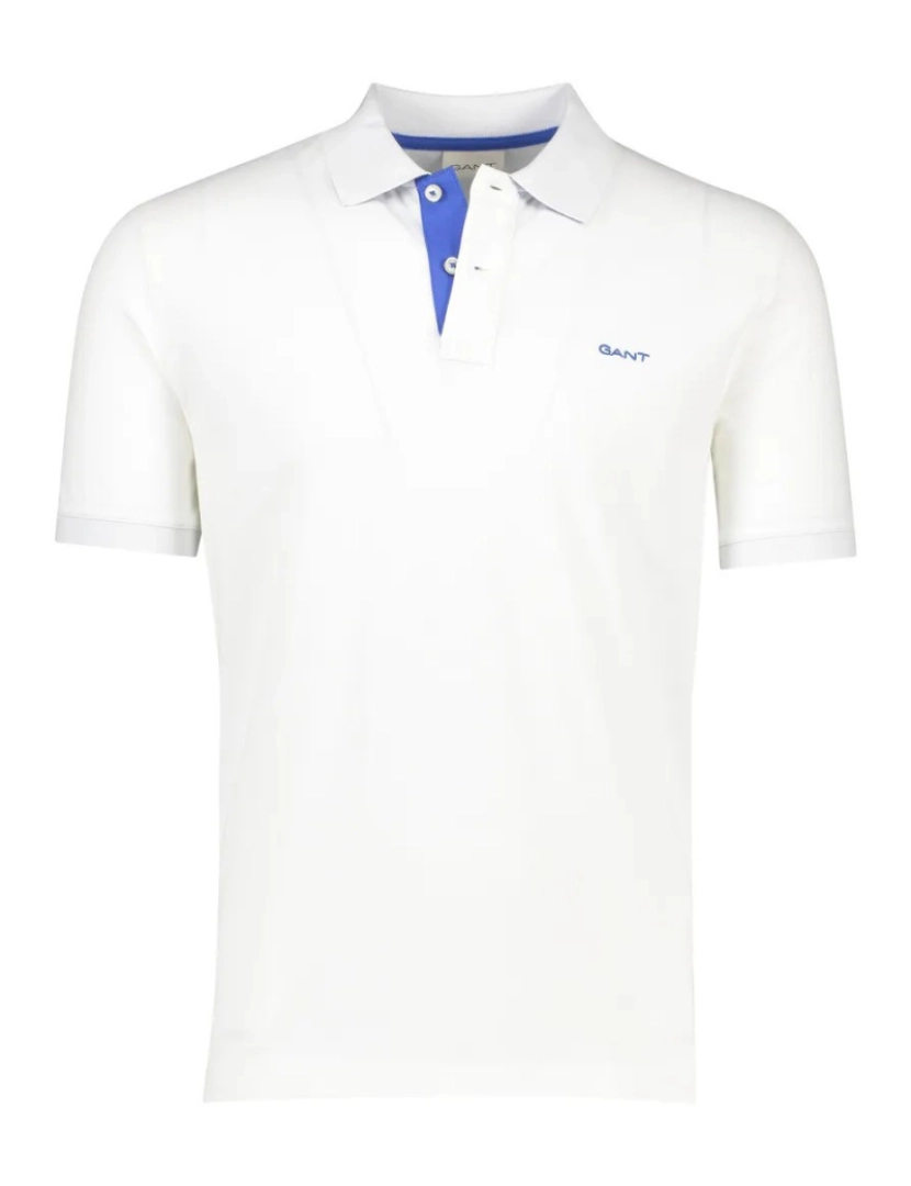 Gant - Gant Regular Fit Contrast Pique Rugger Polo Branco