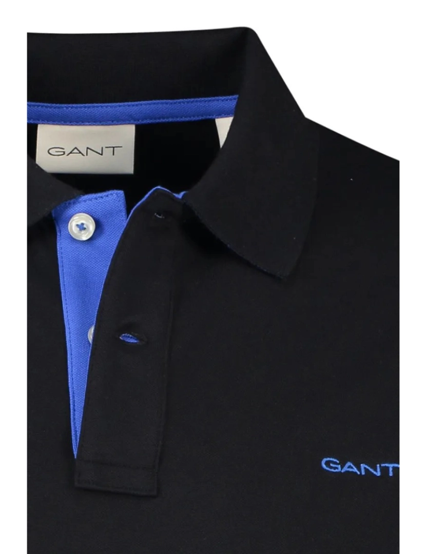 imagem de Gant Regular Fit Contrast Pique Rugger Polo Negro4