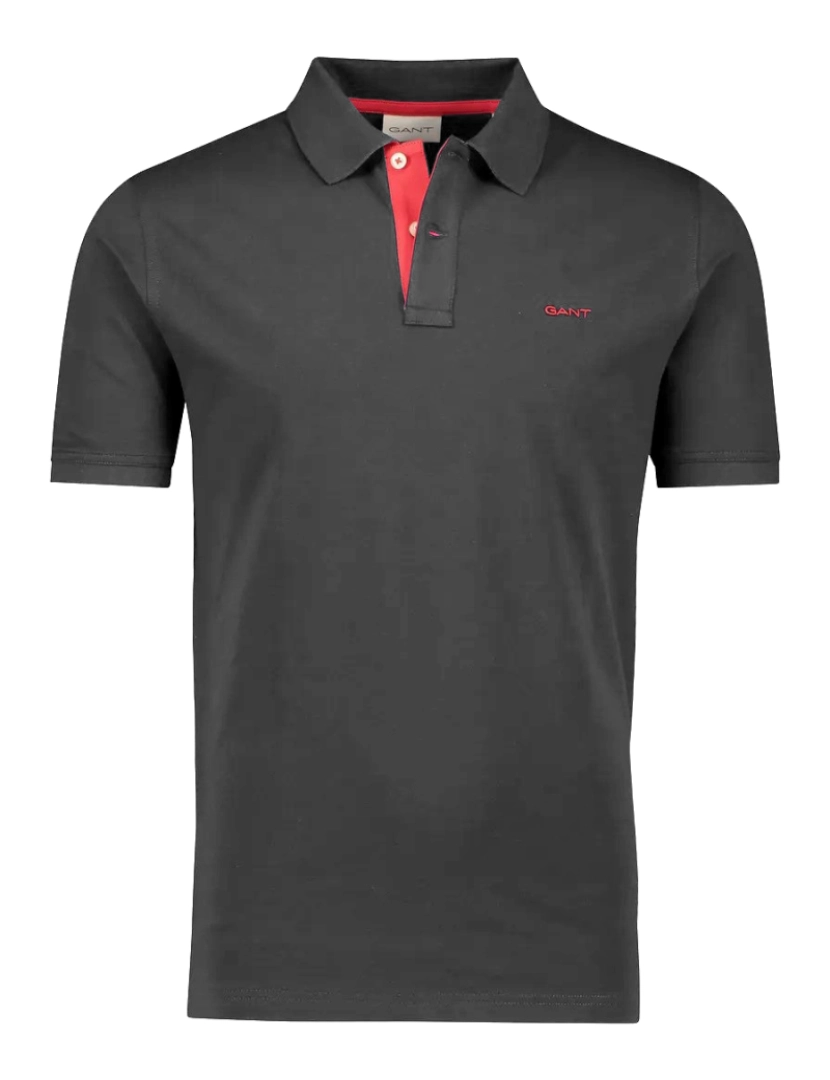 imagem de Gant Regular Fit Contrast Pique Rugger Polo Cinza2