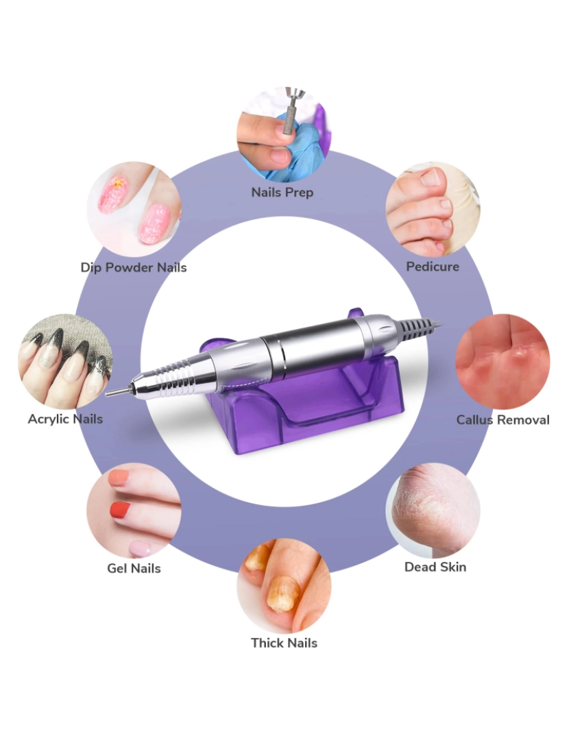 imagem de Lixa de unhas elétrica com acessórios4