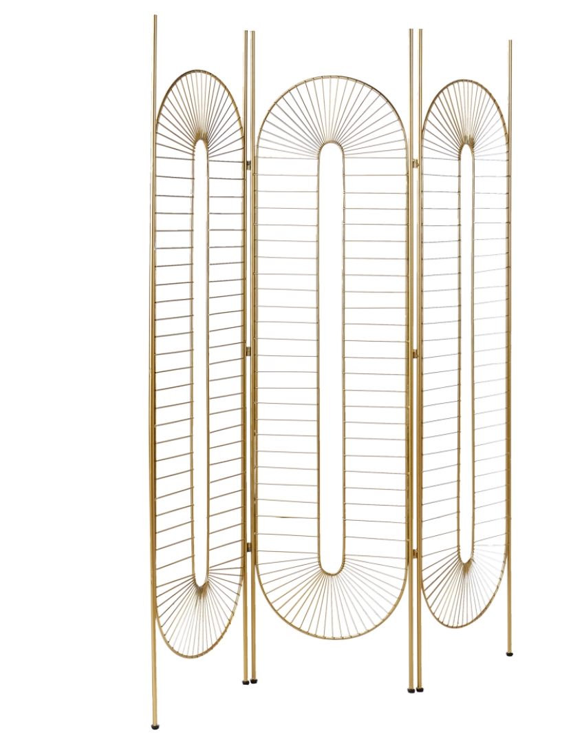 imagem de Biombo com 3 painéis em metal e ferro dourado 135 x 170 cm de estilo glamoroso4